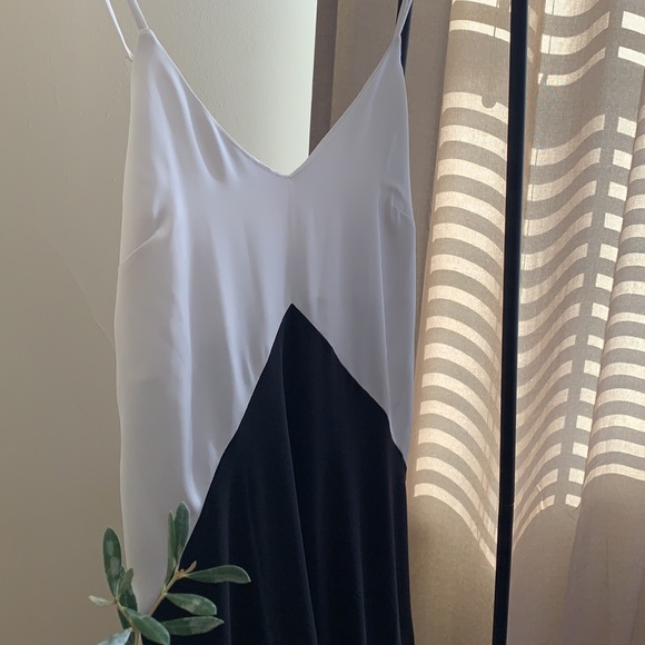 Zara black and white satin dress - Picture 5 of 5